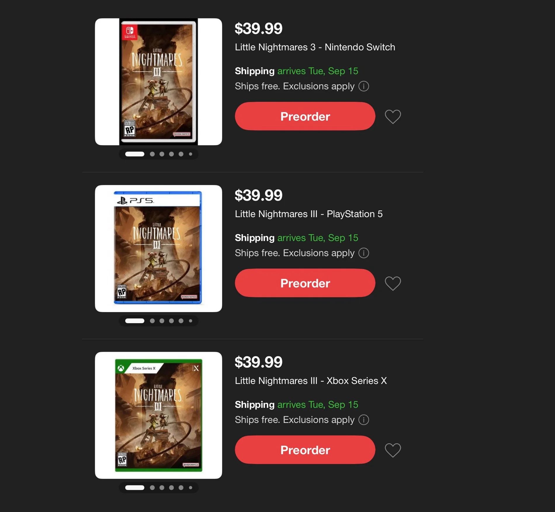 Изображение игры на сайте Target. Источник: пост LNshots в Х