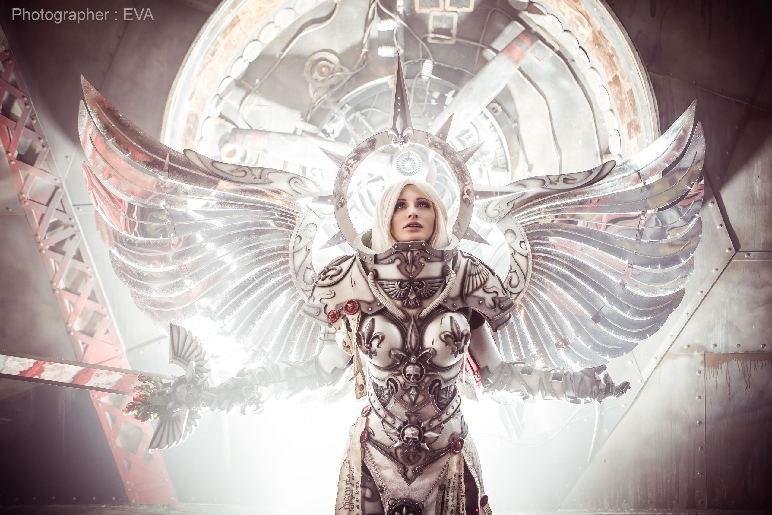 Косплей на Saint Silvana, Adeptus Mechanicus. Warhammer40000. Косплееры: Вrickus, Uchiha Madara, Dominion Terran. Источник: vk.com/eva_cosplay