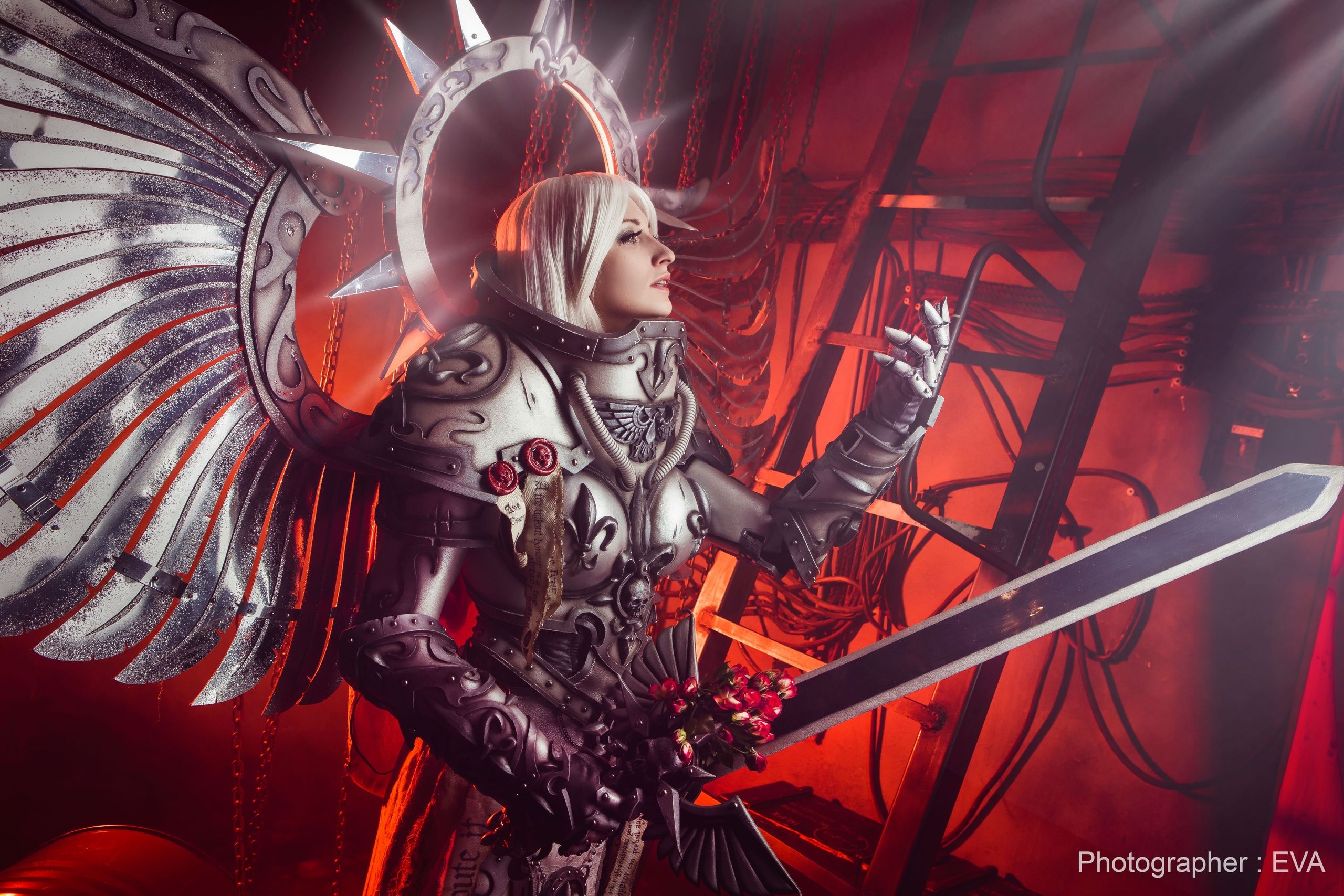 Косплей на Saint Silvana, Adeptus Mechanicus. Warhammer40000. Косплееры: Вrickus, Uchiha Madara, Dominion Terran. Источник: vk.com/eva_cosplay