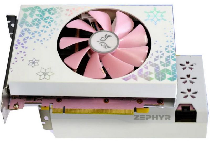 Розовая видеокарта Zephyr GeForce RTX 3060 Ti | Источник: VideoCardz