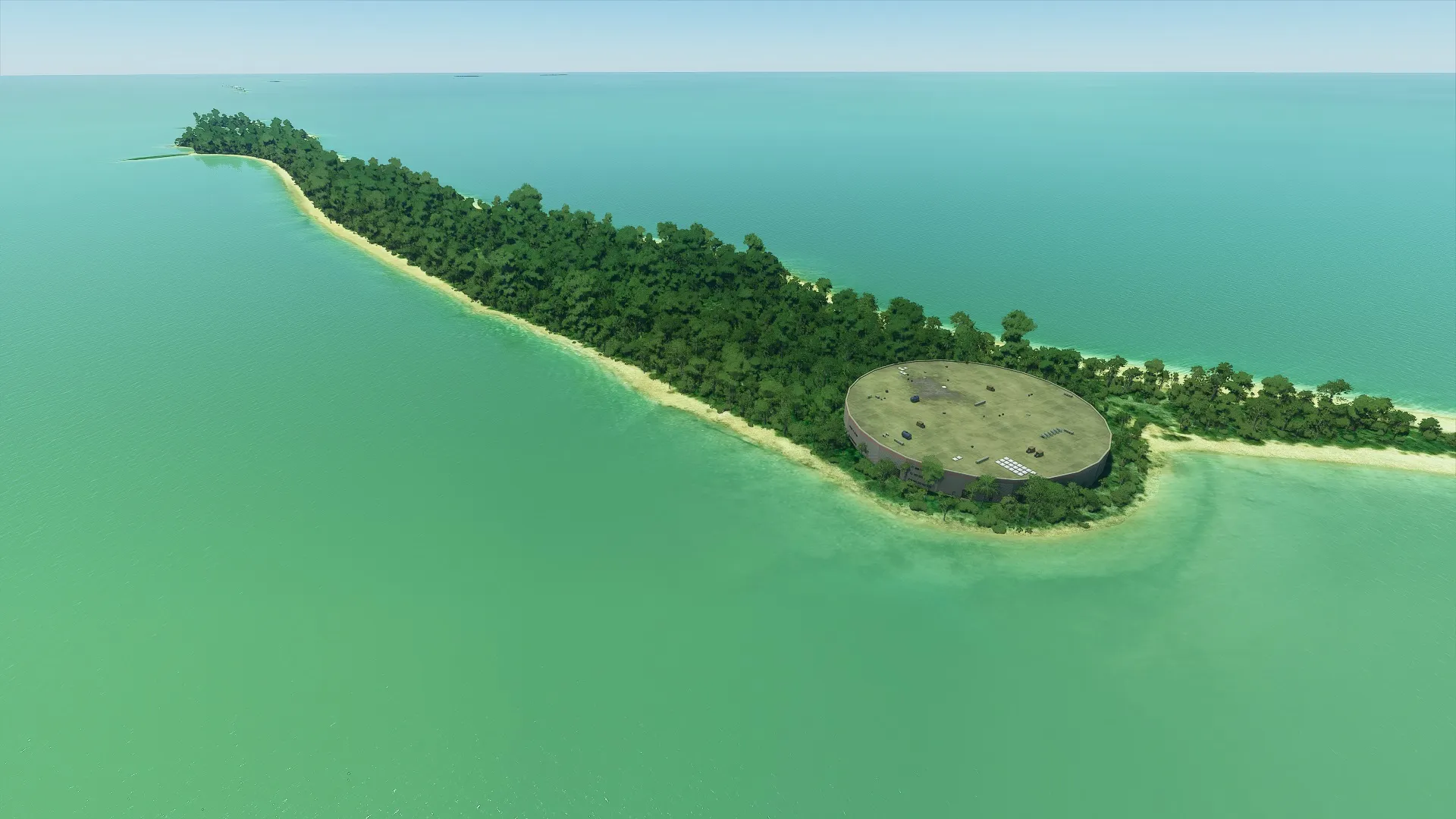 Хранилище ядерных отходов на атолле Эниветок в Microsoft Flight Simulator