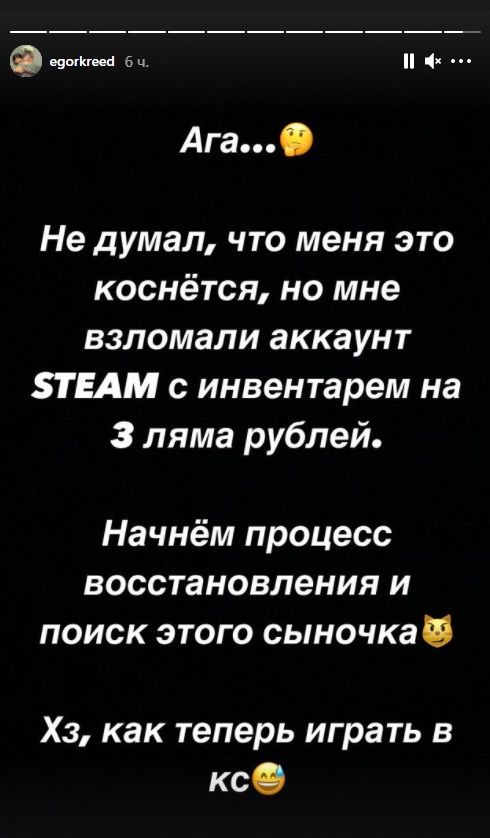 Источник: instagram.com/stories/egorkreed/