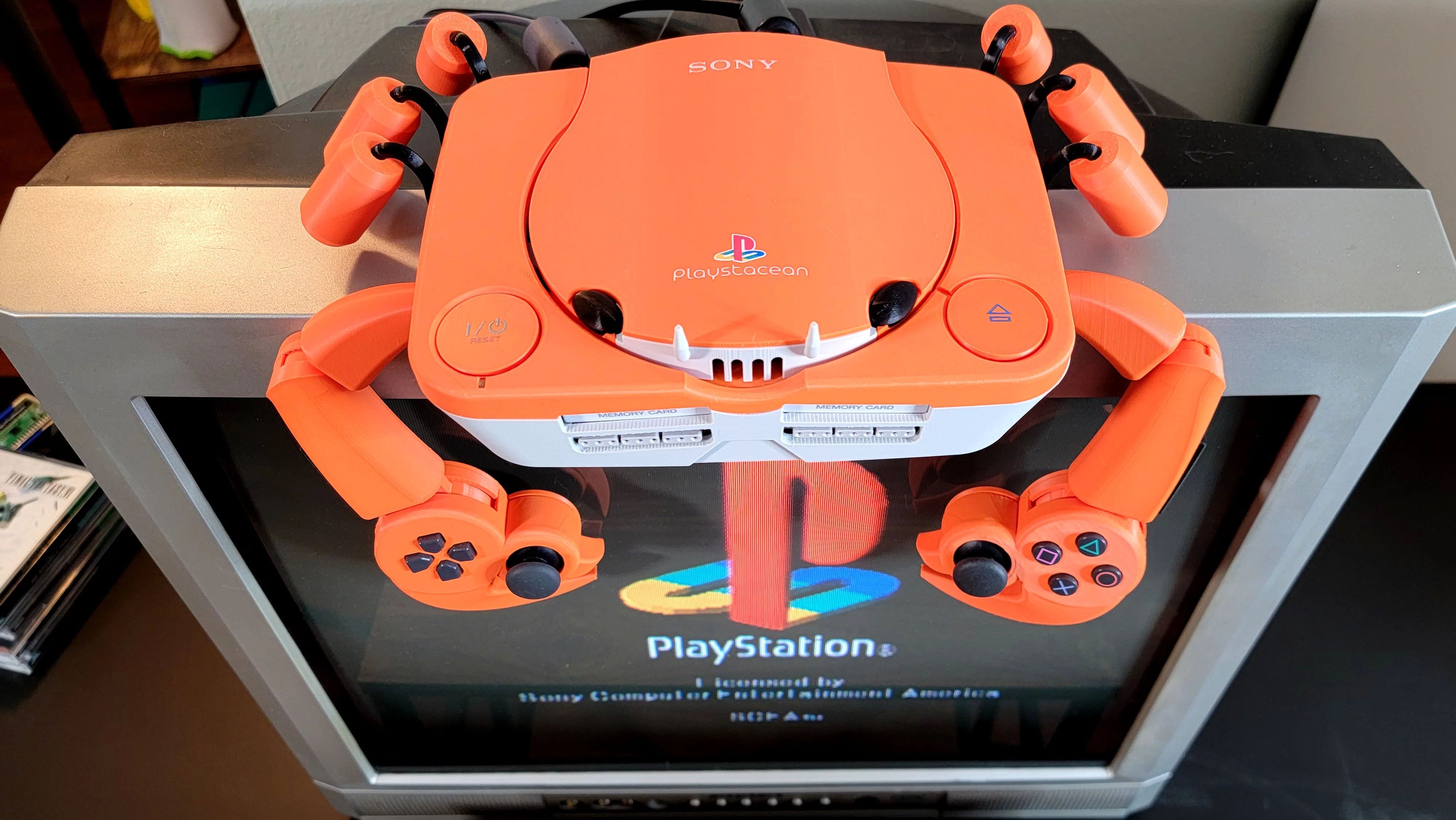 Консоль PlayStation в виде краба  от GingerOfMods по концепт-арту Anh Dang. Источник изображения: x.com/GingerOfMods