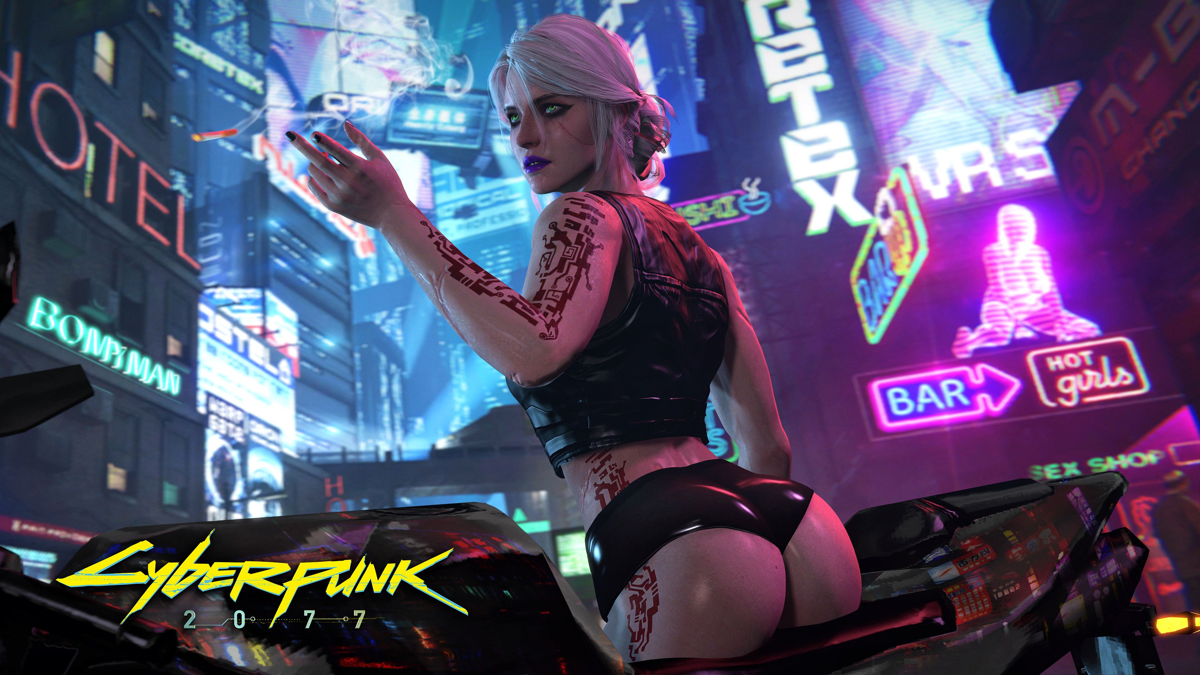 Цири из The Witcher 3 в стиле Cyberpunk 2077