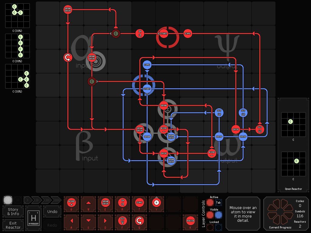 Скриншот из SpaceChem от Zachtronics