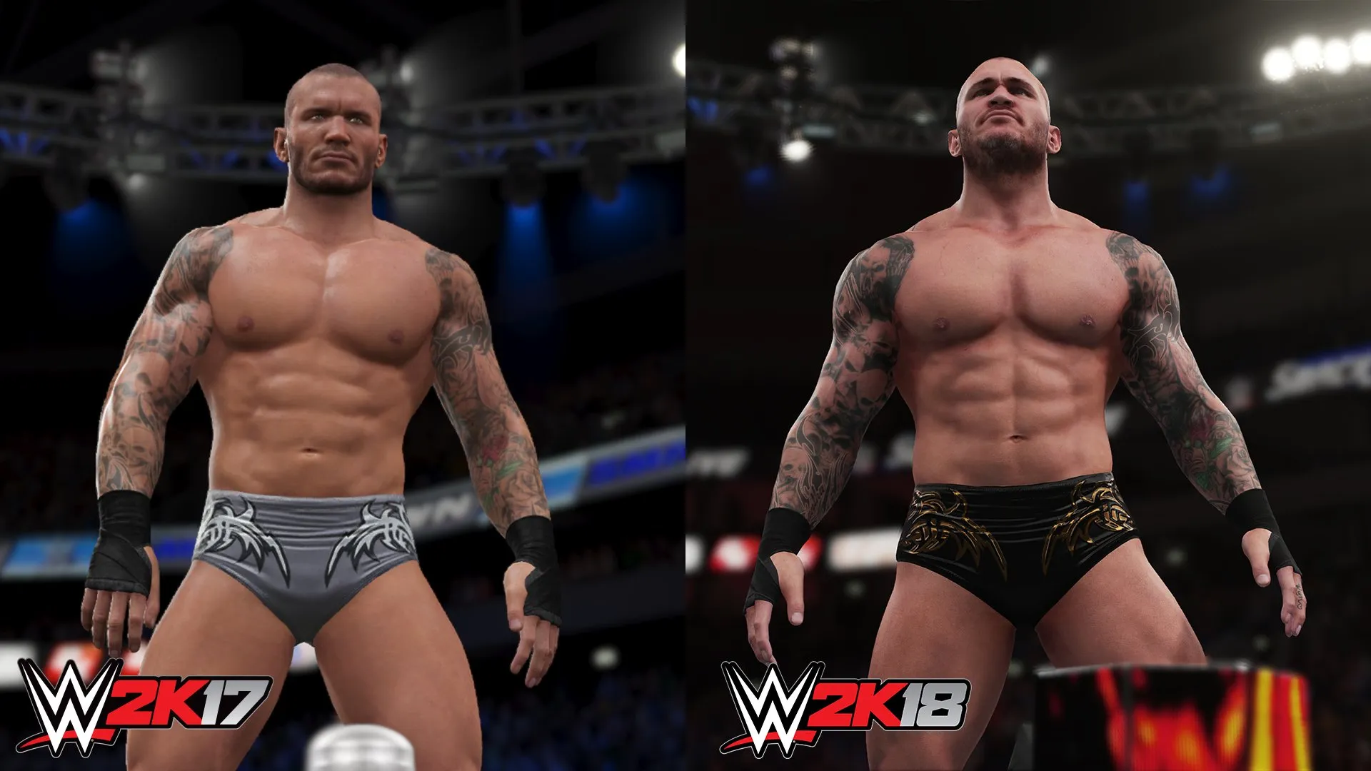 Рэнди Ортон в WWE 2K17 и WWE 2K18 | Источник: WWEgames / twitter.com