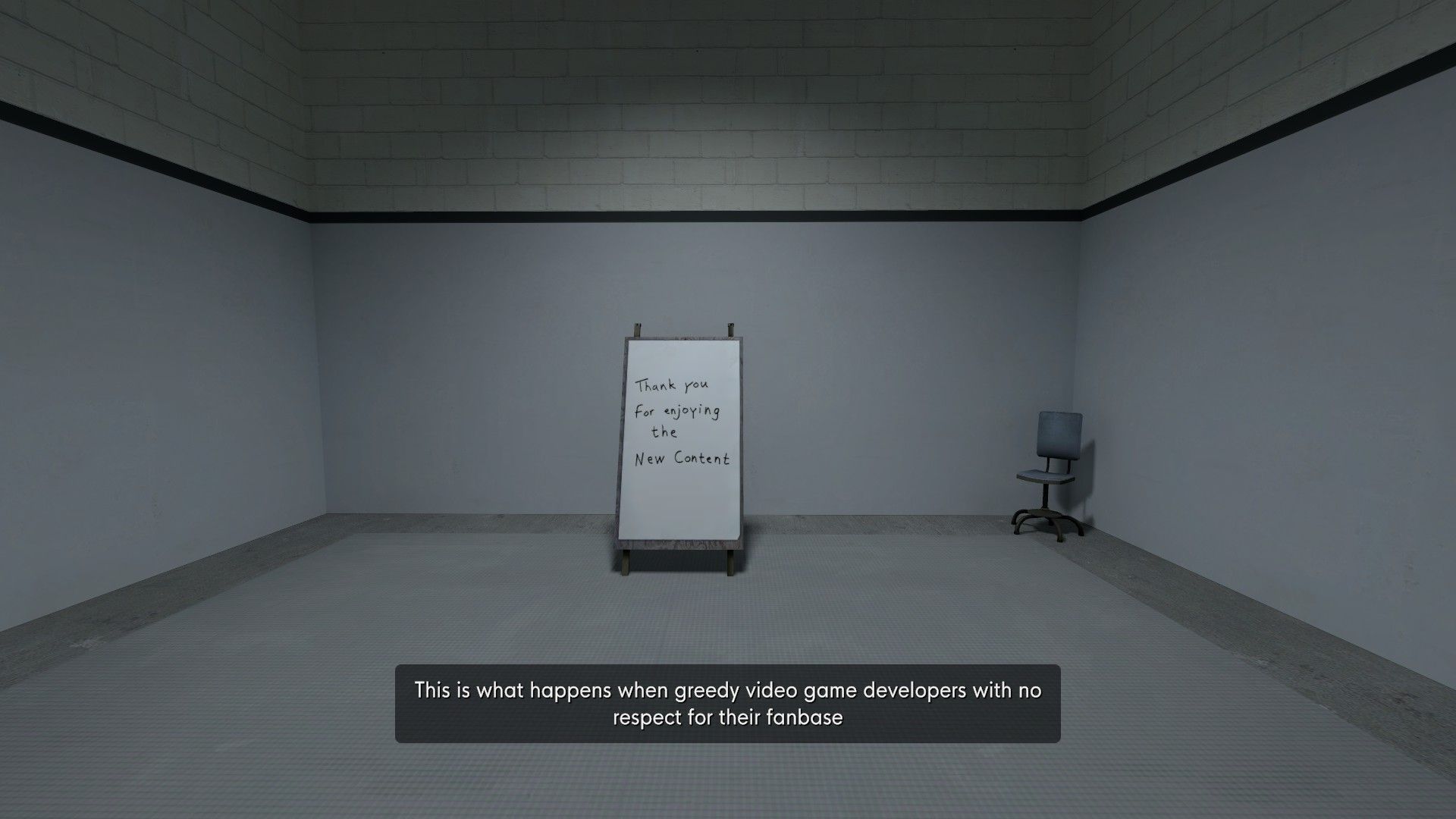 Скриншот из той части The Stanley Parable: Ultra Deluxe, которая пытается дать новый опыт. Ужасно