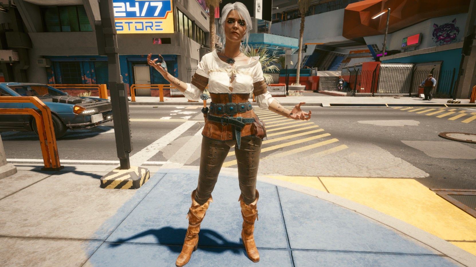 Цири из &laquo;Ведьмака&raquo; в Cyberpunk 2077. Источник: nexusmods.com/cyberpunk2077/mods