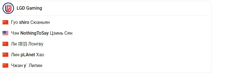 Состав LGD на старте сезона