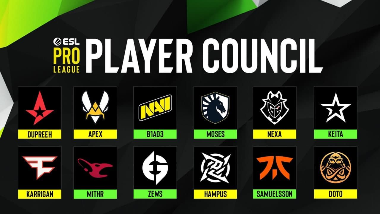 Участники ESL Pro League Player Council