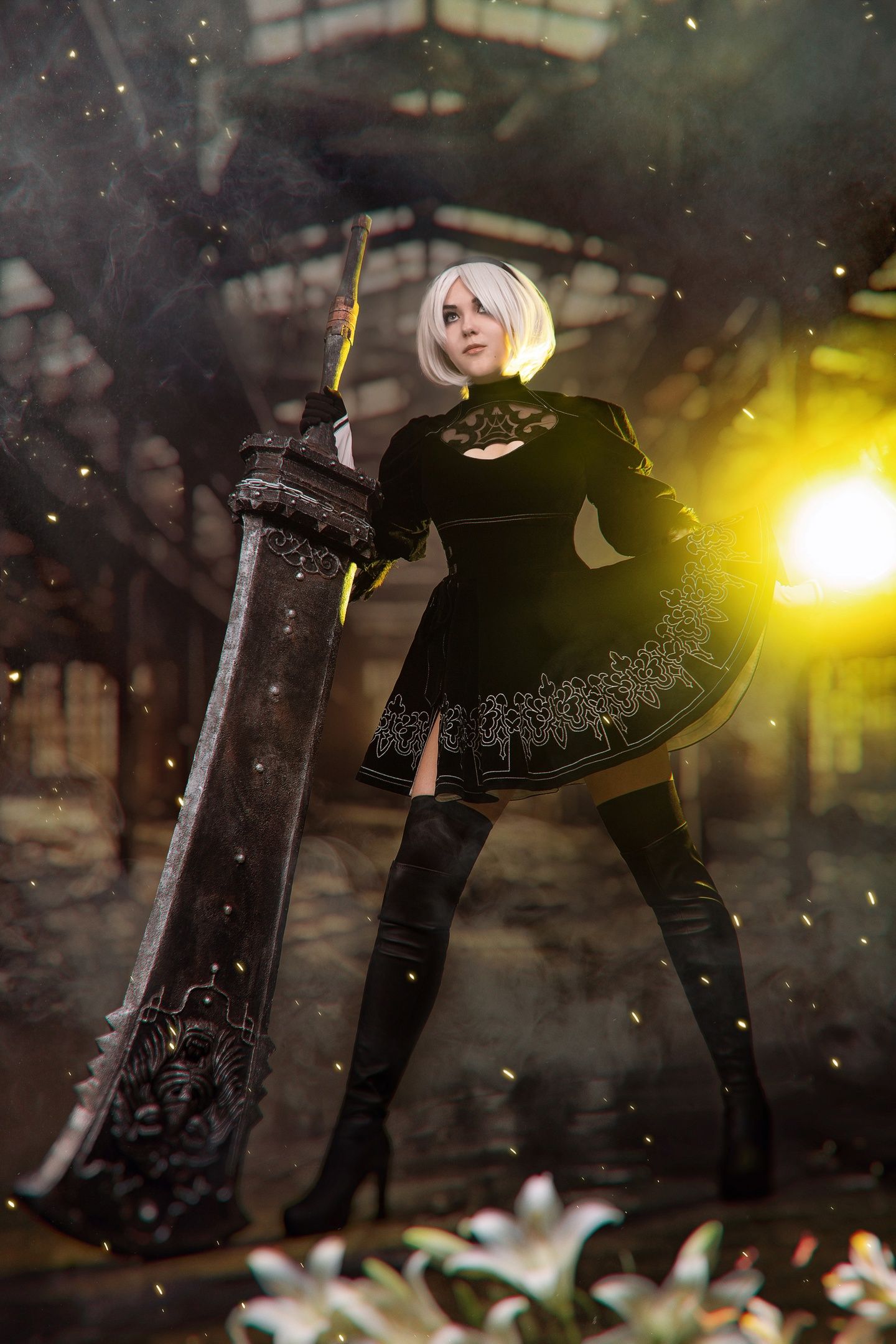 Косплей на 2B из NieR: Automata. Косплеер: Маргарита Елисеева. Фотограф: Евгений Накрышский. Источник: vk.com/fillakteriart