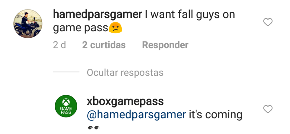 &mdash; Хочу Fall Guys в Xbox Game Pass!
&mdash; Скоро появится.