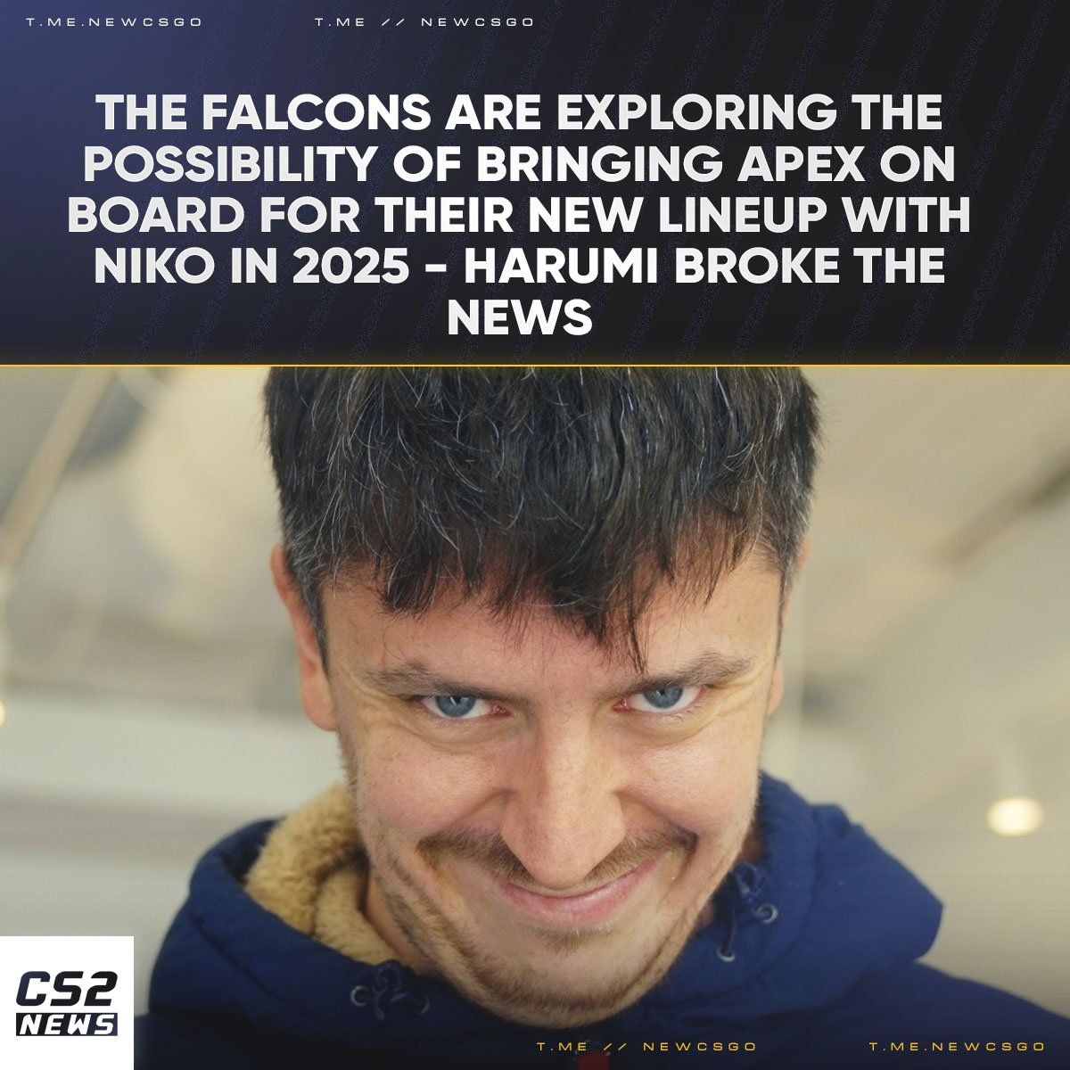 «Falcons изучают возможность взять apEX в их новый состав с NiKo в 2025 году, сообщил harumi» | Источник: CS2 News в X