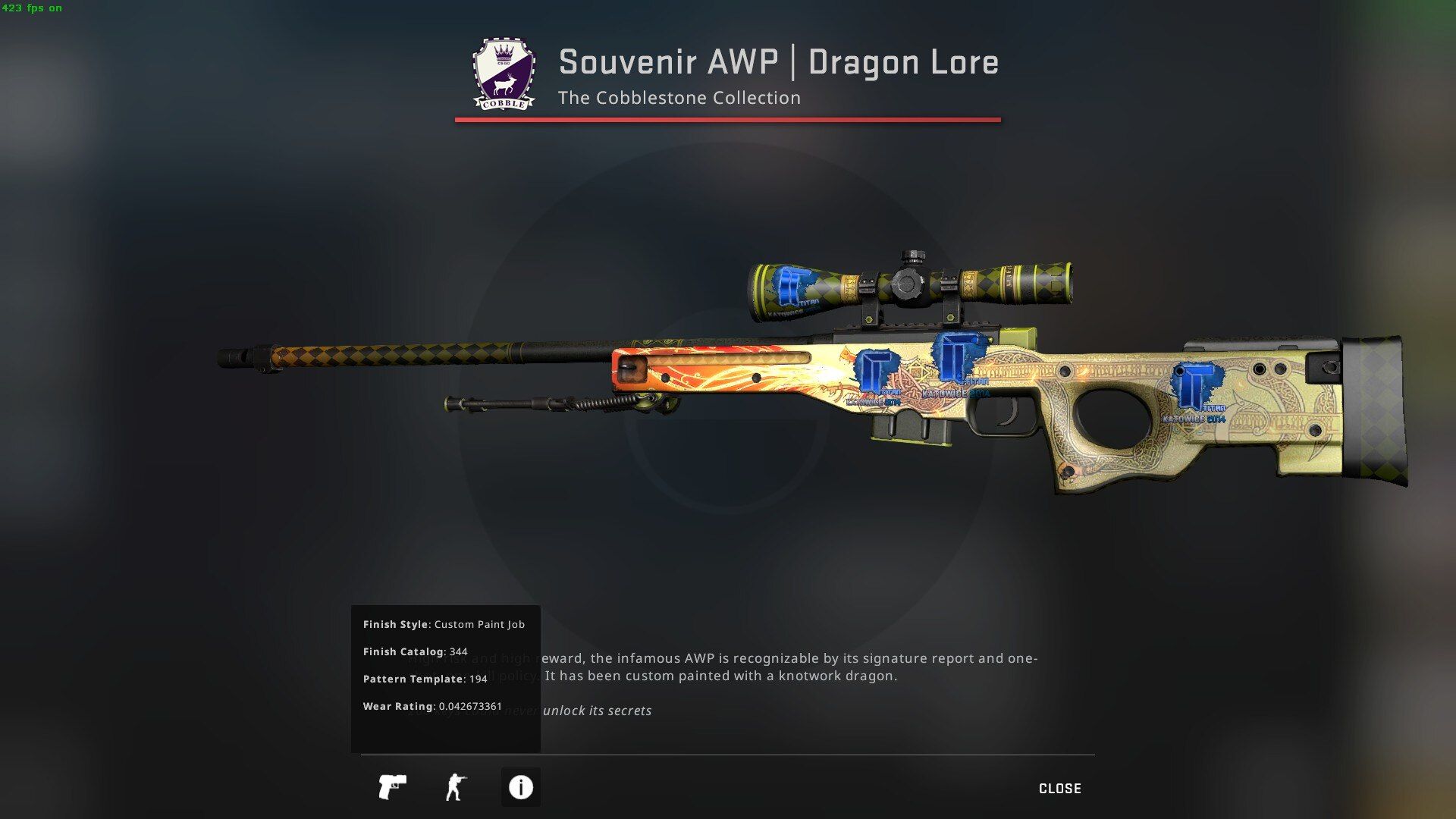 Souvenir AWP | Dragon Lore. Источник: twitter.com/ohnePixel