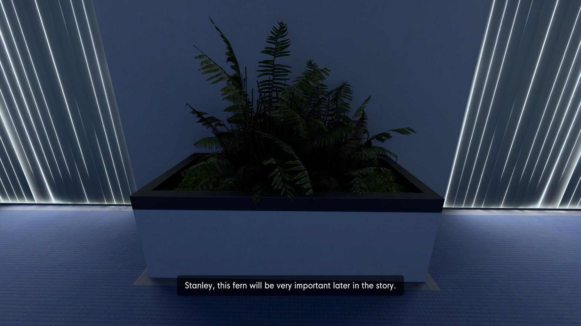 Скриншот из The Stanley Parable. Серьезно, запомните этот куст
