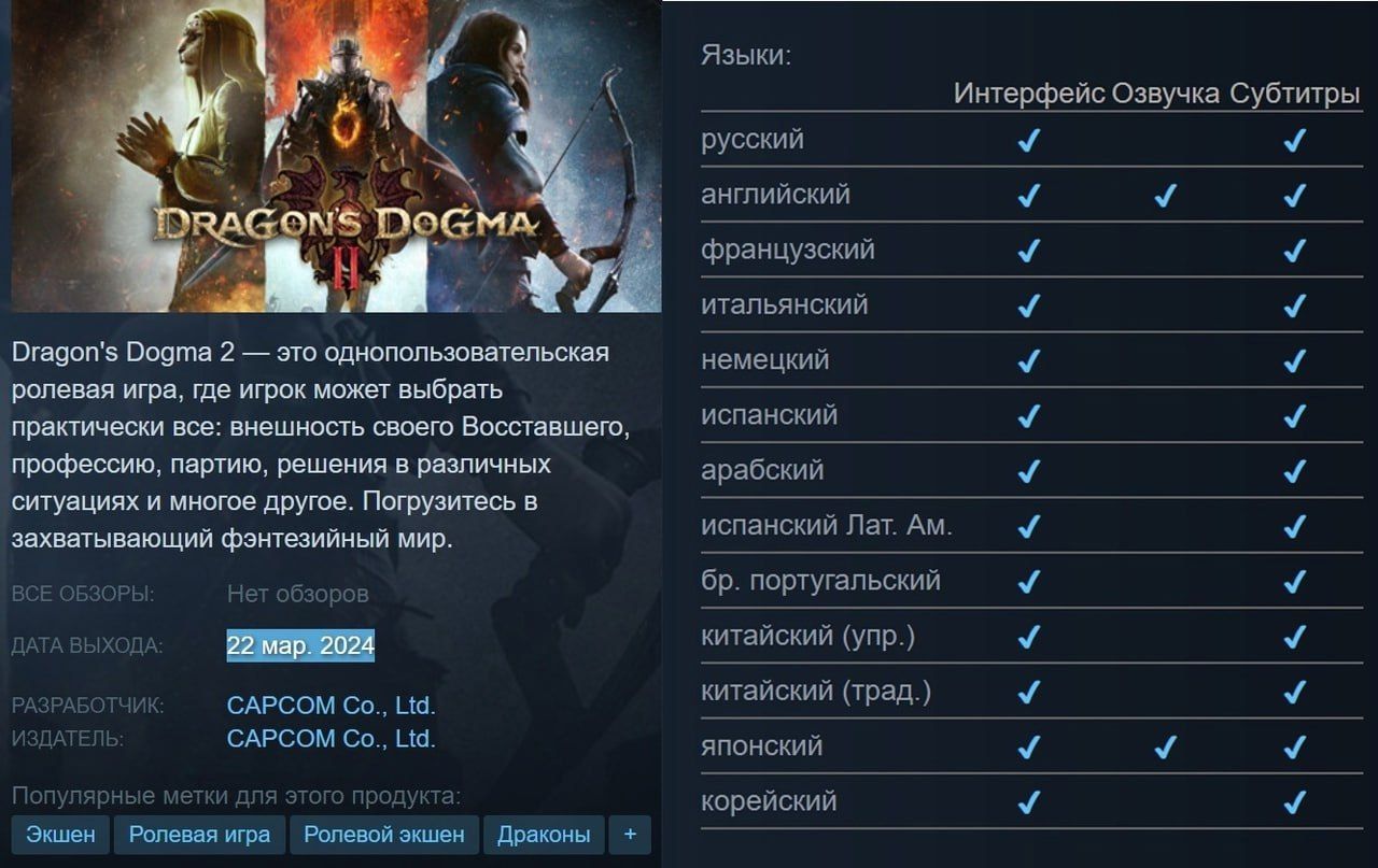 Страница тайтла в Steam