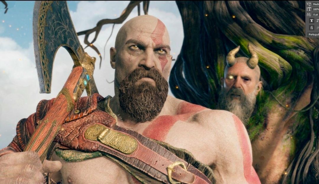 Кратос из God of War с усами. Источник: reddit