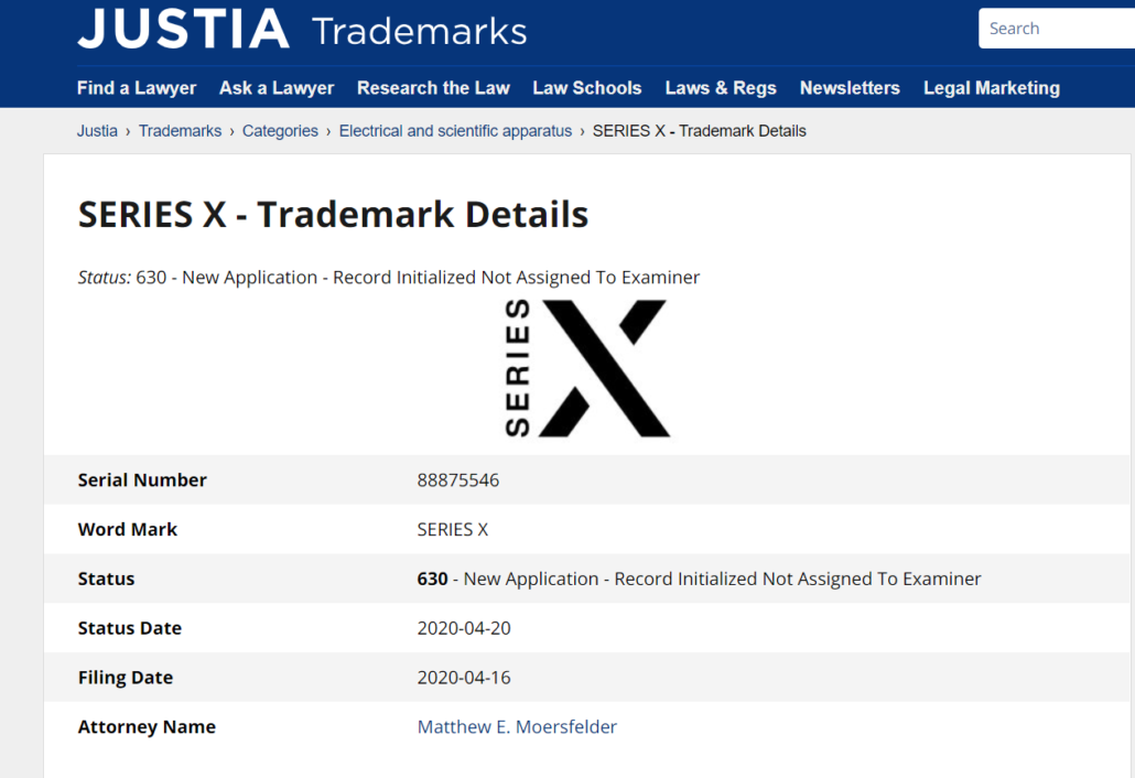 Логотип Xbox Series X | Источник: trademarks.justia.com