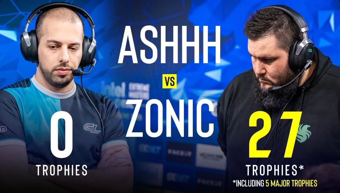 Сравнение достижений ash и zonic на официальной трансляции ESL | Источник: канал ESL на Twitch