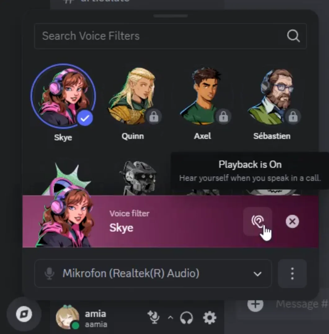 Возможная панель с выбором фильтра для голоса | Источник: страница Discord Previews в X