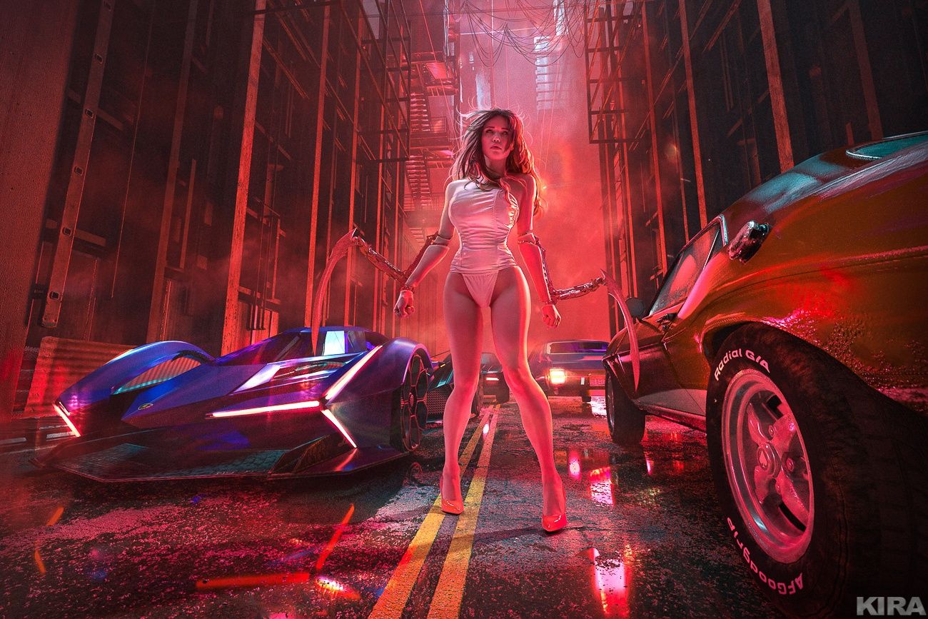 Косплей на Мелиссу Рори из Cyberpunk 2077. Косплеер: Lyumos. Фотограф: KIRA.