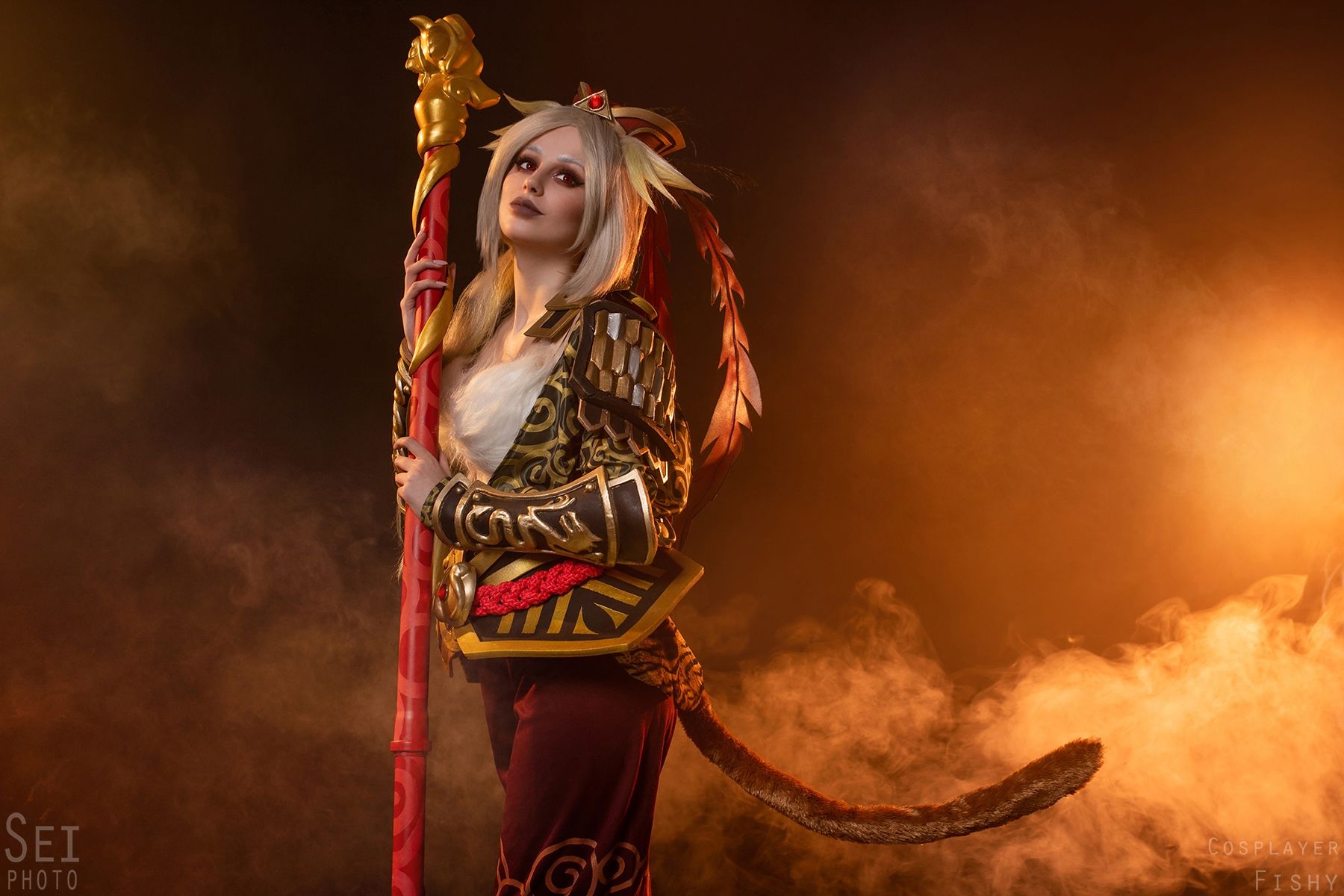 Косплей на Monkey King из Dota 2. Косплеер: Дарья Кравец. Фотограф: Sei Shin. Источник: vk.com/fishy3