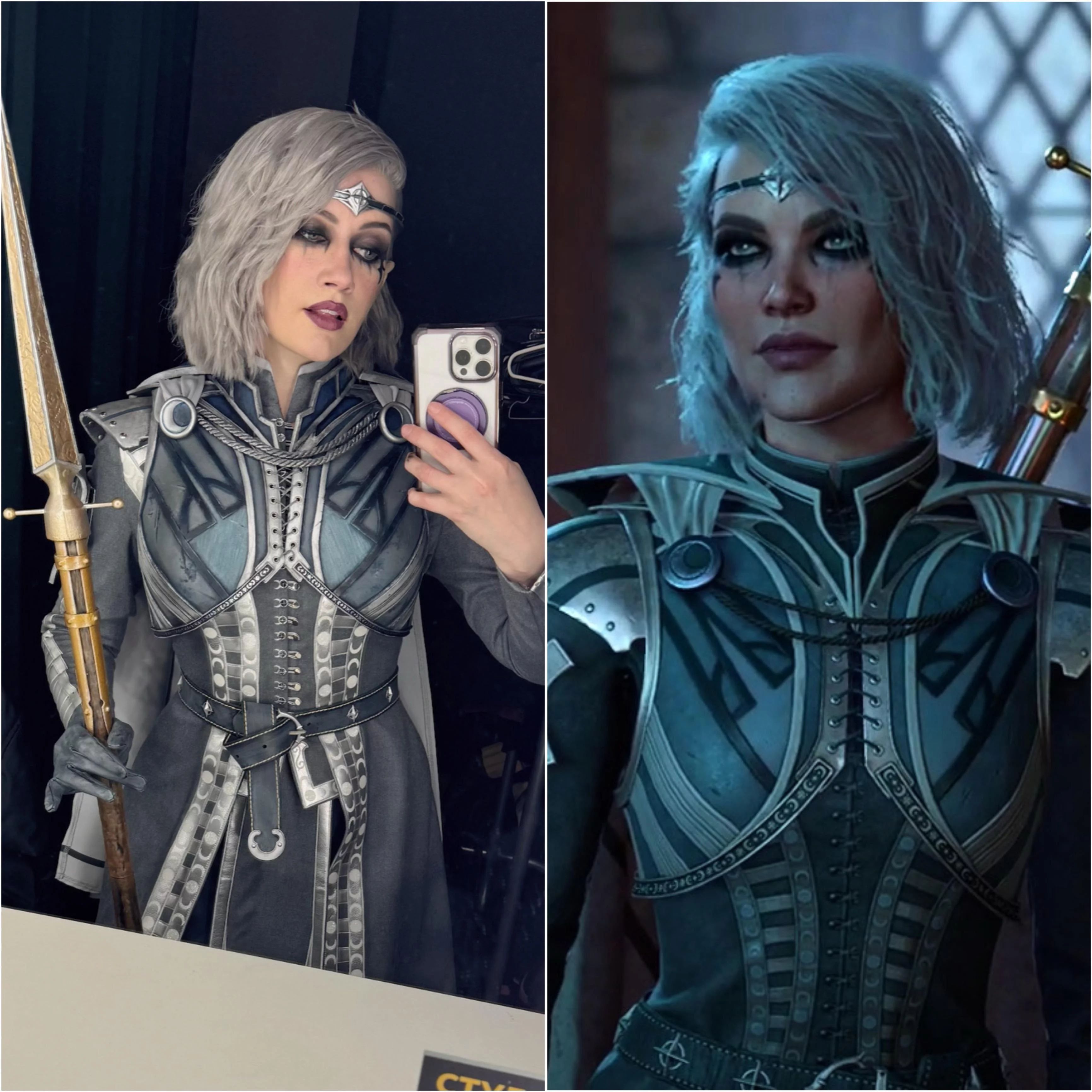 Сравнение косплея от Narga и Изобель из Baldurs Gate 3. Источник: reddit