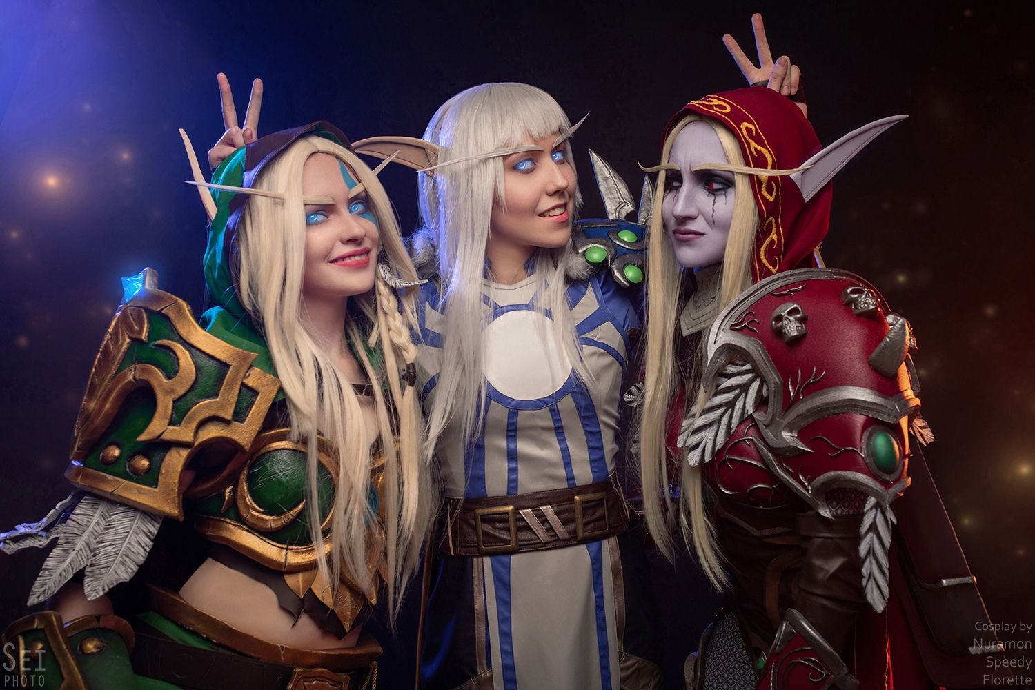 Косплей на Аллерию, Сильвану и Верису Ветрокрылых из World of Warcraft. Косплееры: Ирина Нурамон, Лана Ронина и Наталия Дарковская. Фотограф: Sei Shin. Источник: vk.com/seiphoto