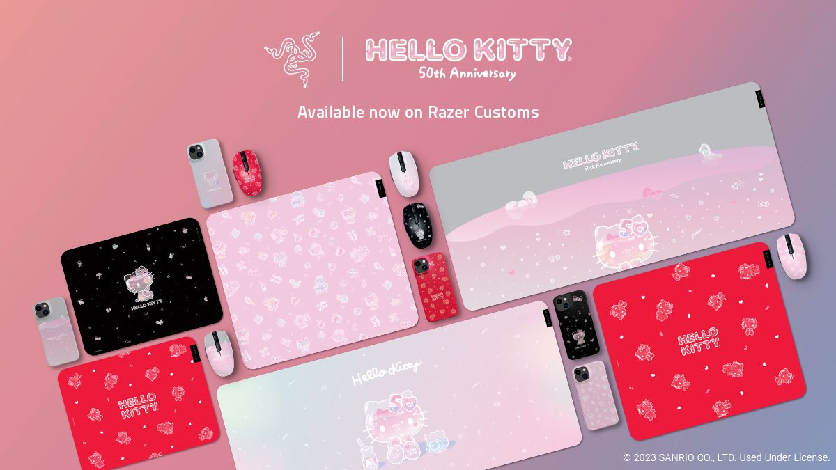 Коллекция девайсов Razer к 50-летию Hello Kitty | Источник: Razer