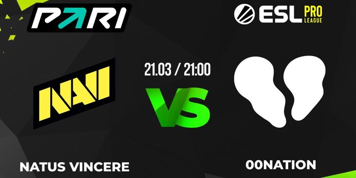 Почти 99% пользователей БК PARI верят в победу NAVI в матче против 00Nation на ESL Pro League Season 17