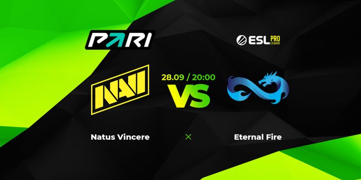 Клиенты PARI уверены в победе NAVI над Eternal Fire в четвертьфинале ESL Pro League S18